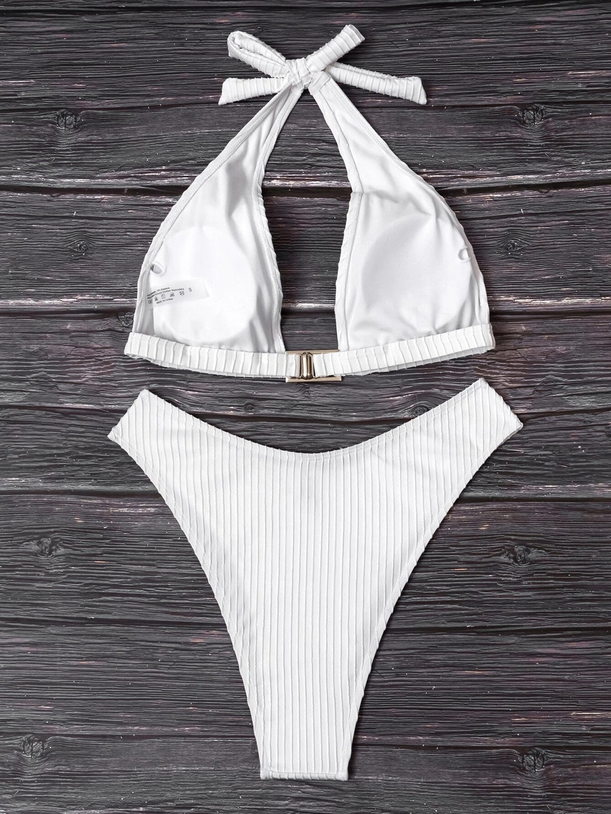 Ribbed Halter Bikini